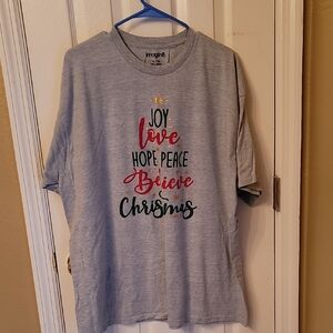 Gray Holiday T-Shirt with Festive Print